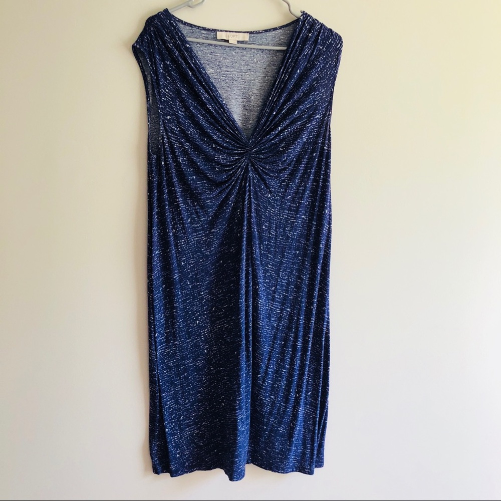 LOFT Spacedye Ruched Tee Dress TALL